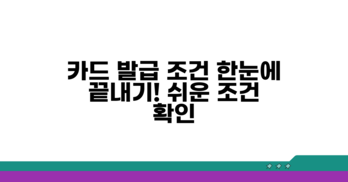 카드 발급 조건 한눈에 보기