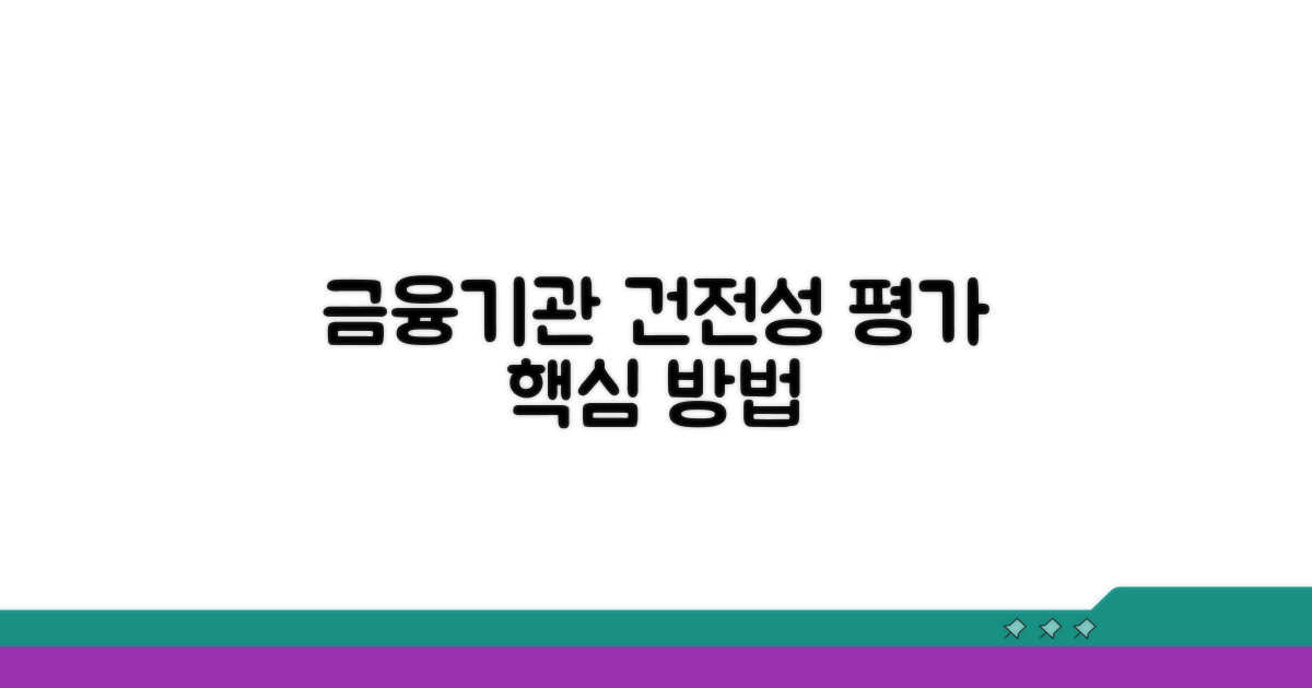 금융기관 건전성 평가 방법