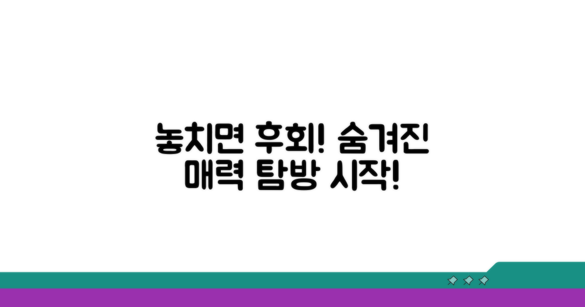 놓치면 후회! 숨겨진 매력 탐방
