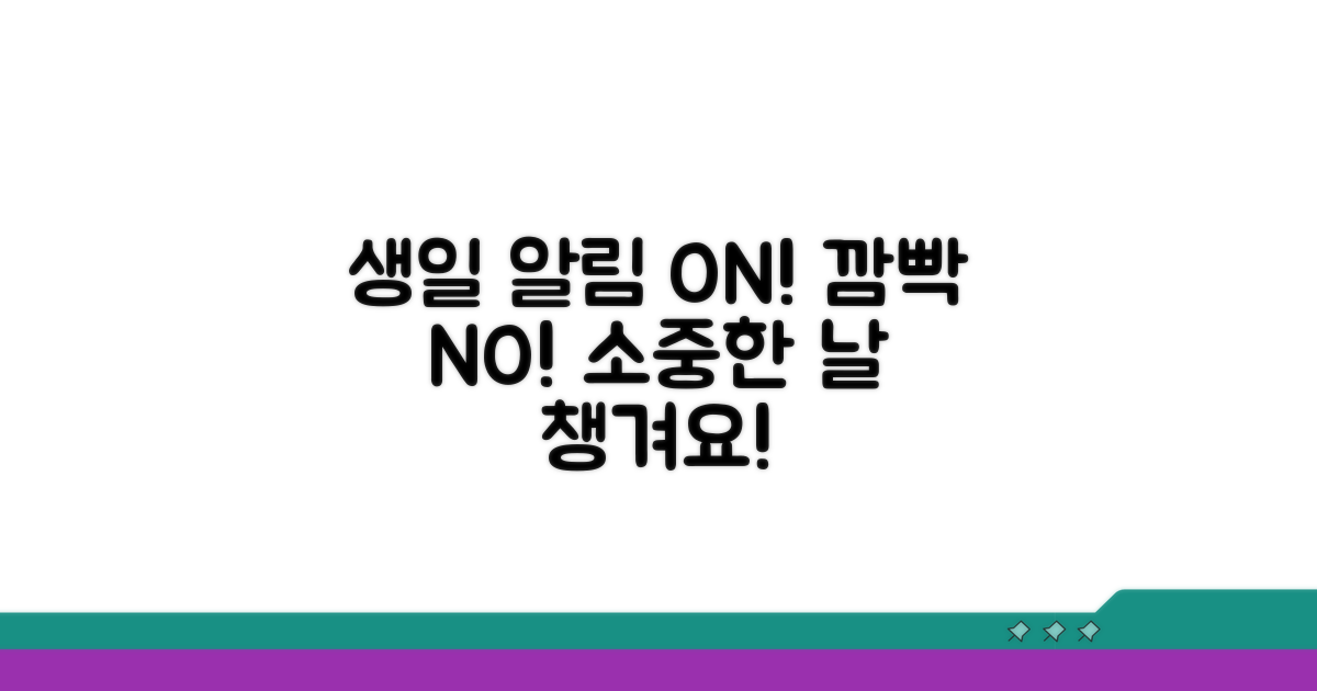 생일 알림 설정, 잊지 않고 챙기기