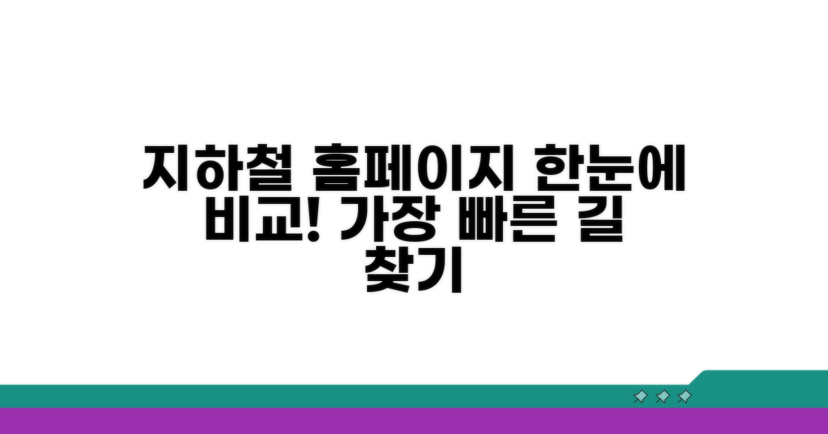 주요 지하철 홈페이지 비교