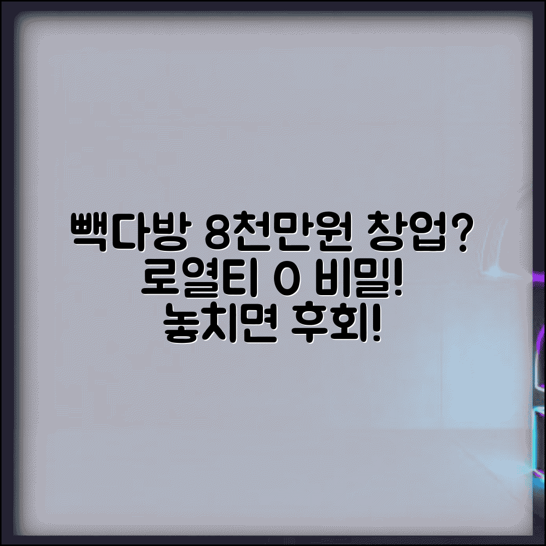 빽다방 가맹비 8000만원 로열티 | 빽다방 가맹비 8천만원 로열티 없음