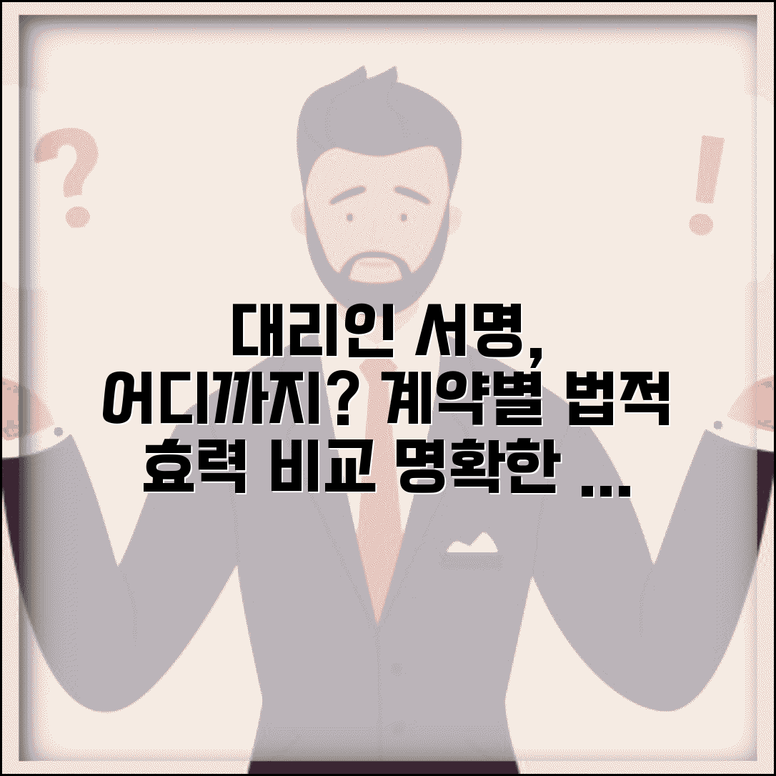 대리인 서명 효력 범위 | 계약별 법적 인정 기준 및 효력 범위 비교