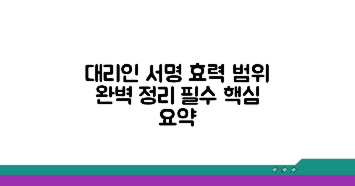 대리인 서명 효력 범위 핵심 정리