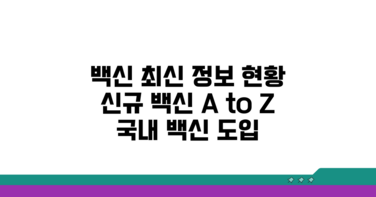 새로운 백신 정보와 도입 현황