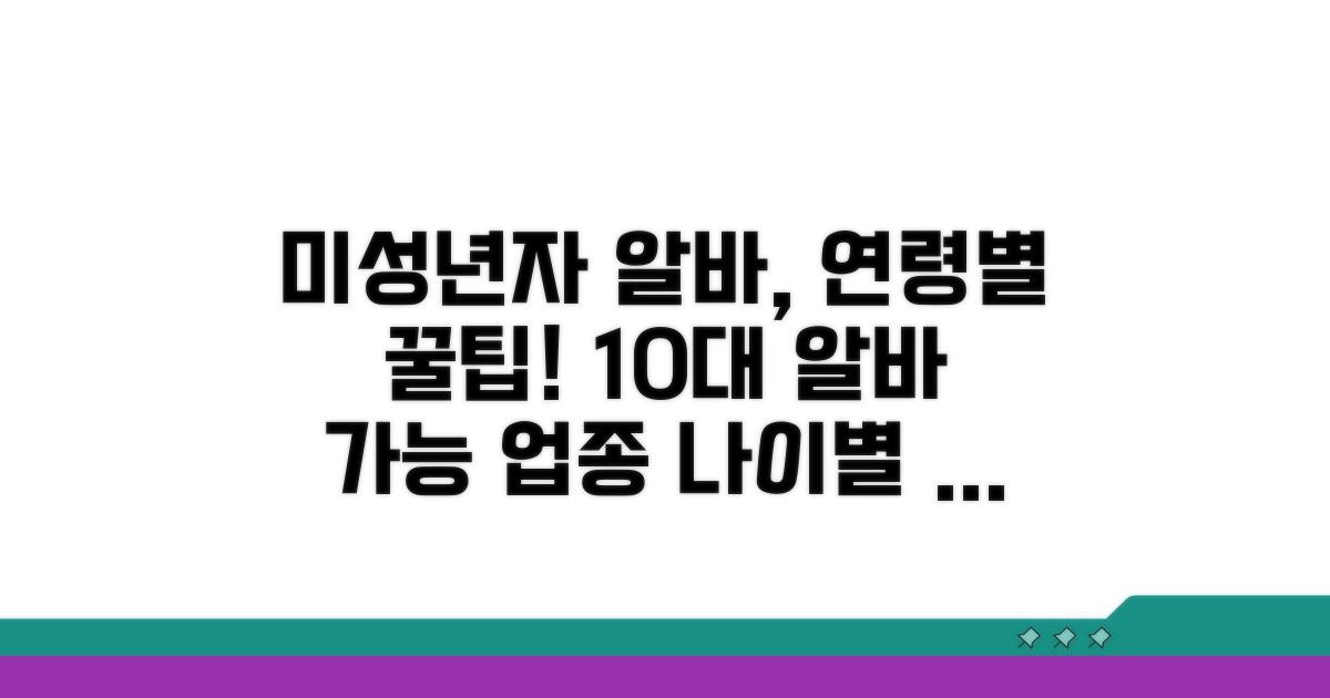 미성년자 알바 가능 연령별 업종