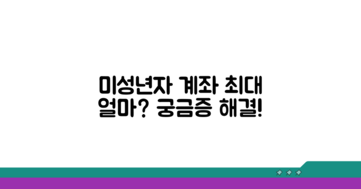 미성년자 계좌, 얼마까지 가능할까?