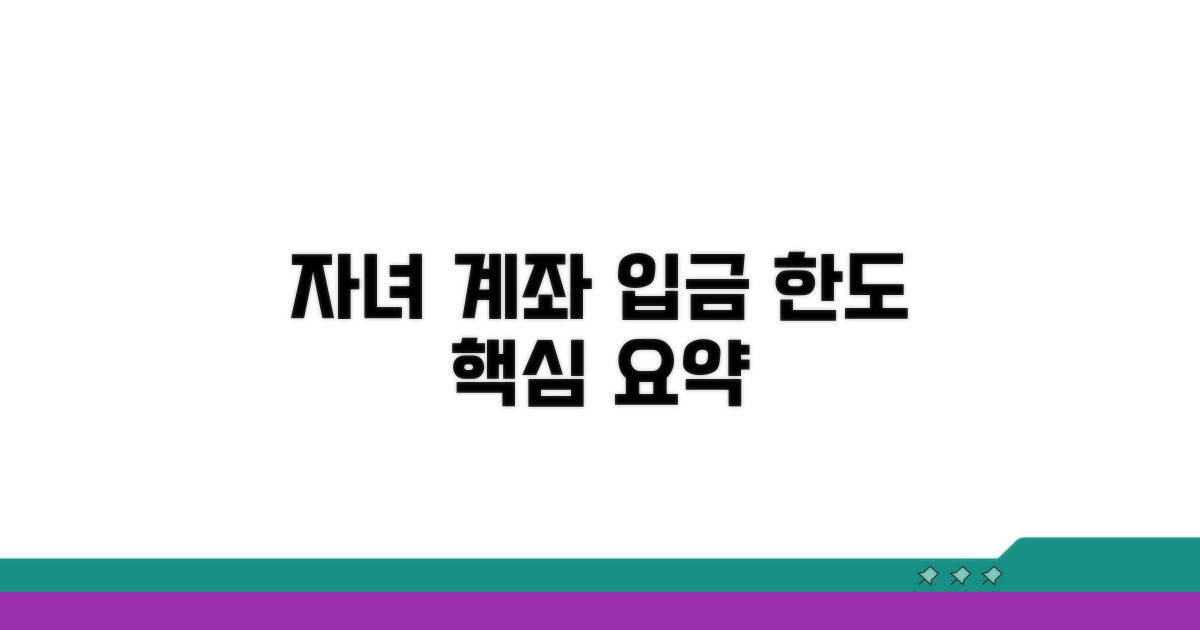 자녀 계좌 입금 한도 핵심 요약