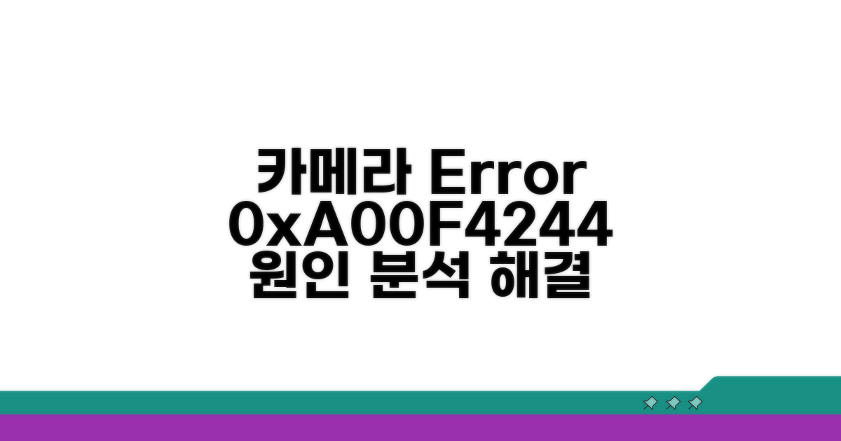 카메라 오류 0xA00F4244 원인 분석