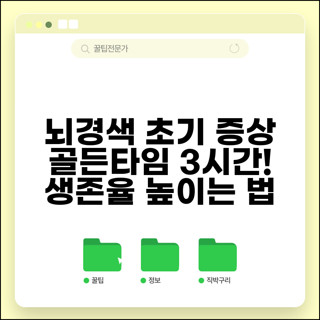 뇌경색 초기증상 골든타임 | 3시간 내 응급처치와 생존율 높이는 방법