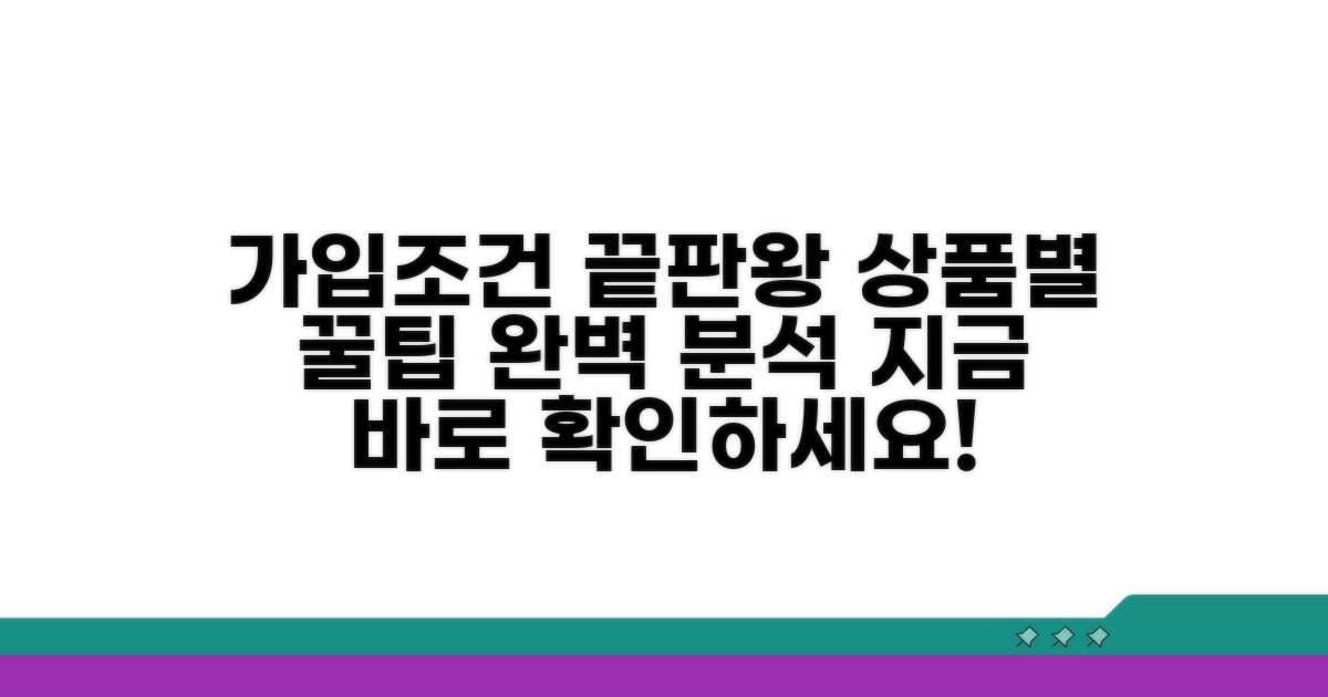 상품별 가입조건 완벽 분석