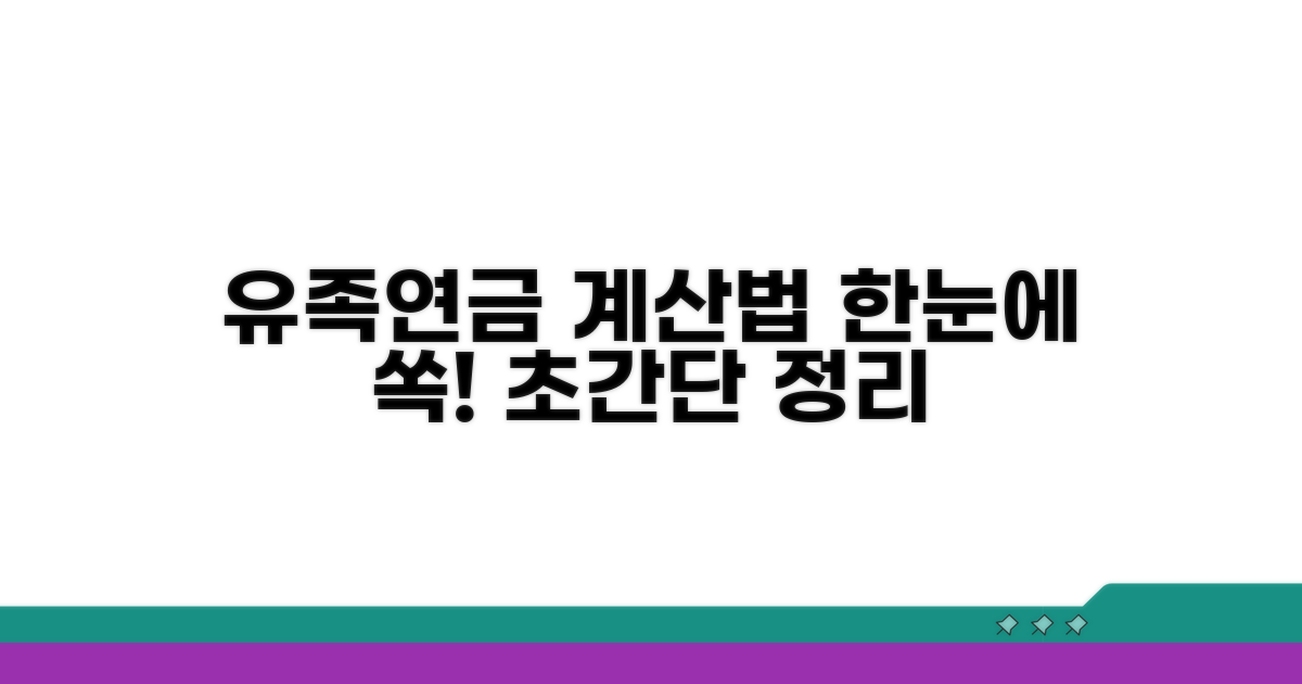 유족연금 계산법 한눈에 보기