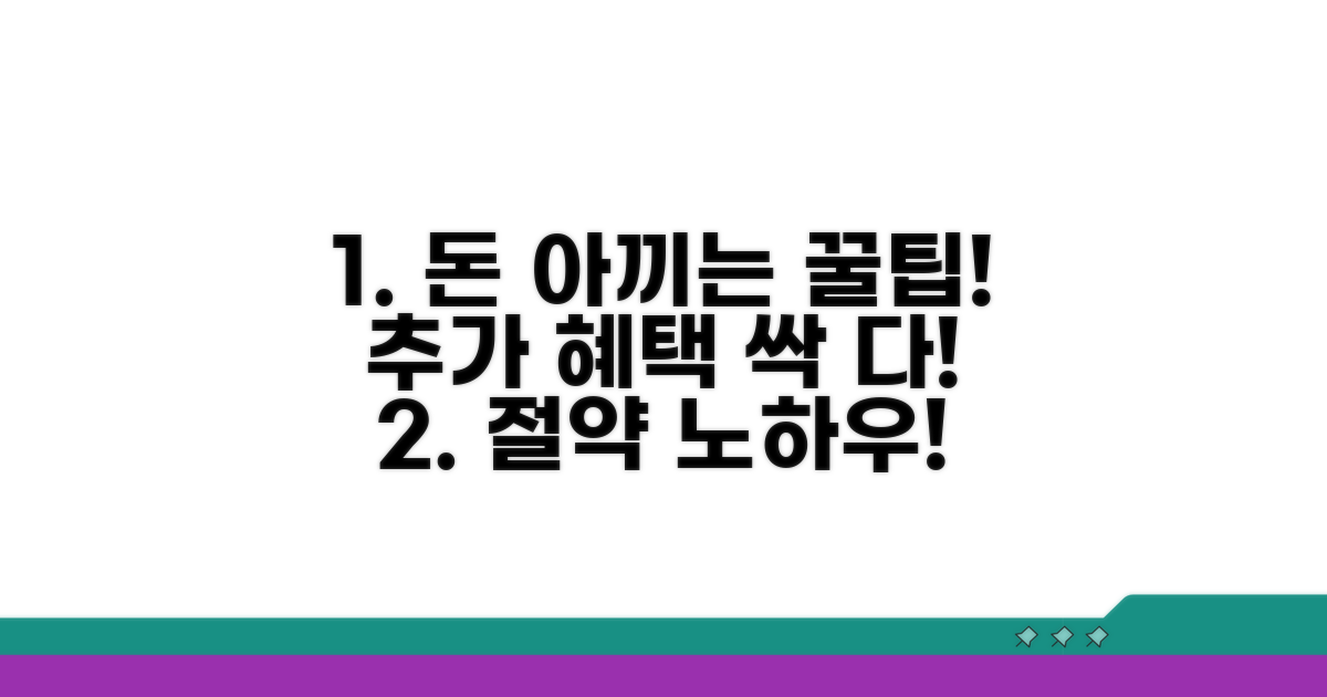 절약 꿀팁과 추가 혜택 활용법