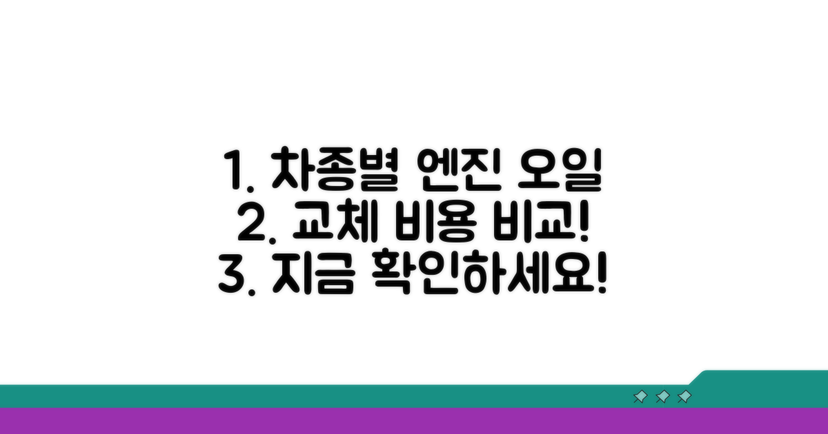 차종별 엔진 오일 교체 비용 비교