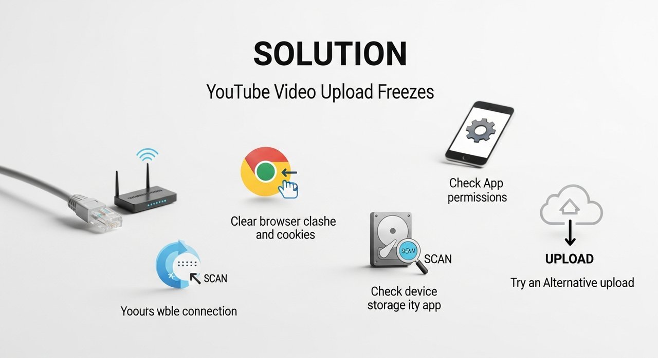 유튜브 영상 업로드 중 멈출때 해결하는 방법 5가지 (빠른 해결!)