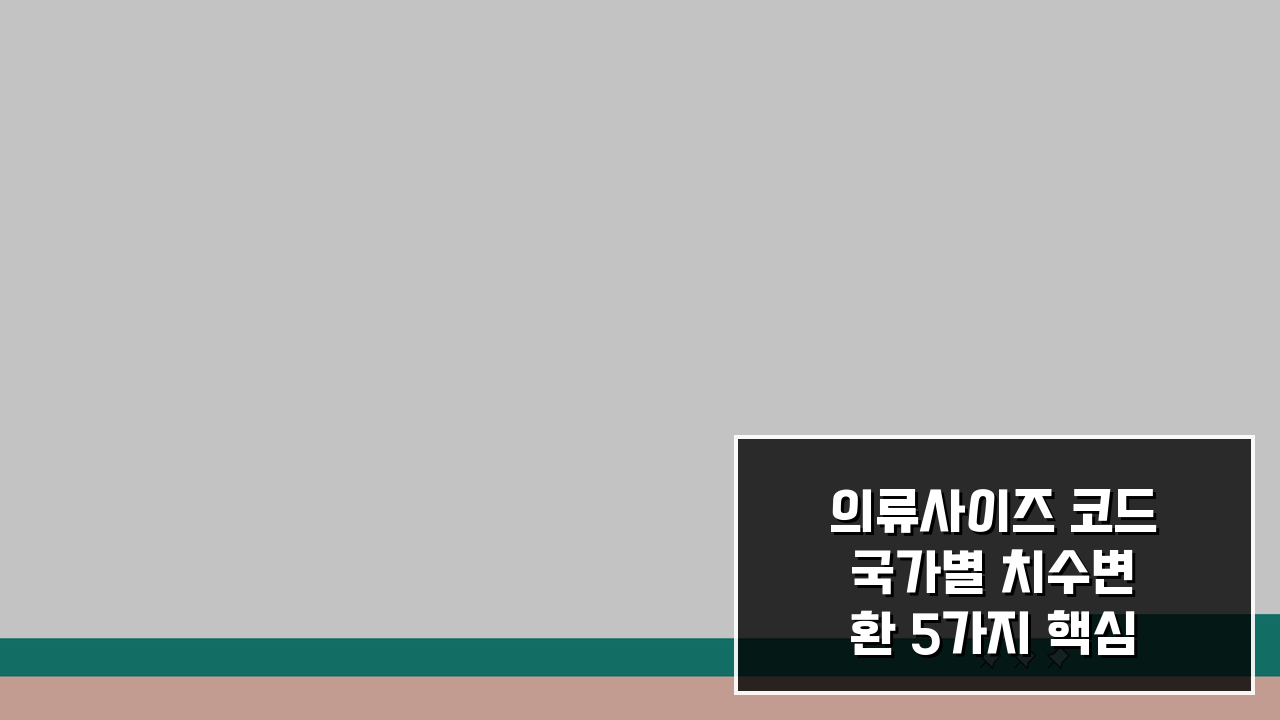 의류사이즈 코드 국가별 치수변환 5가지 핵심 비교