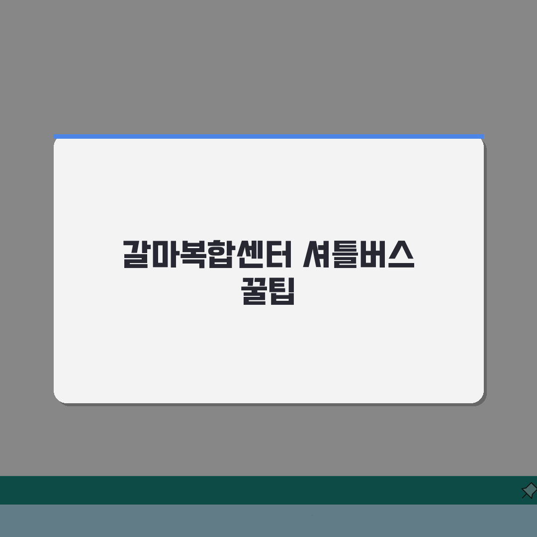 갈마복합커뮤니티센터 무료셔틀버스 지하철 연계 노선도 완벽 정리
